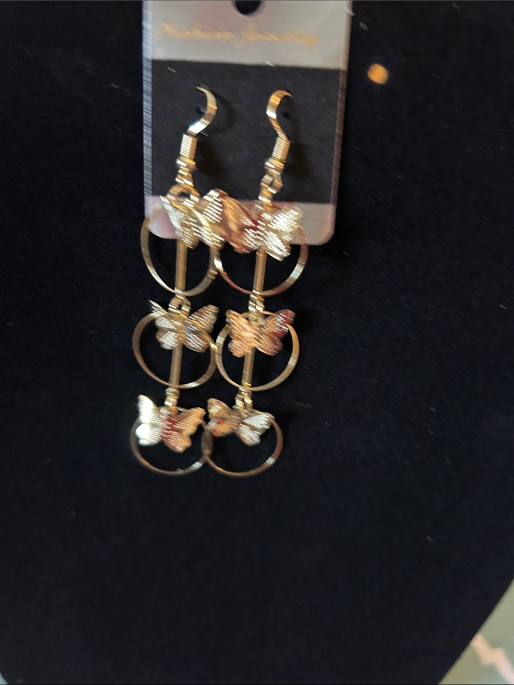 Gold Butterfly Dangle Earrings - Women Jewelry